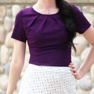Purple Pleated Top
